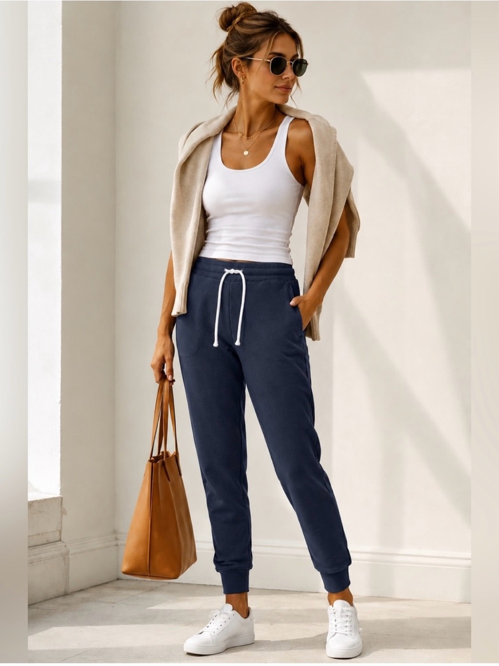 Nautica Navy Blue Jogger Sweatpants Athleisure Lounge Pants XS